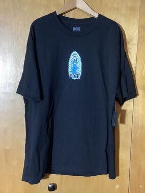 DGK black and blue Mother Mary Tshirt, size 2XL